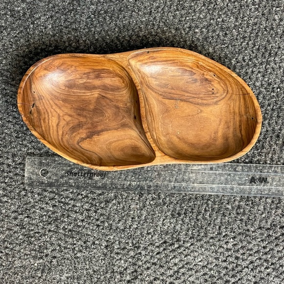 Mid Century Modern Jac-Arte Wooden Divided Centerpiece / Bowl Brazilian MCM - Picture 10 of 11